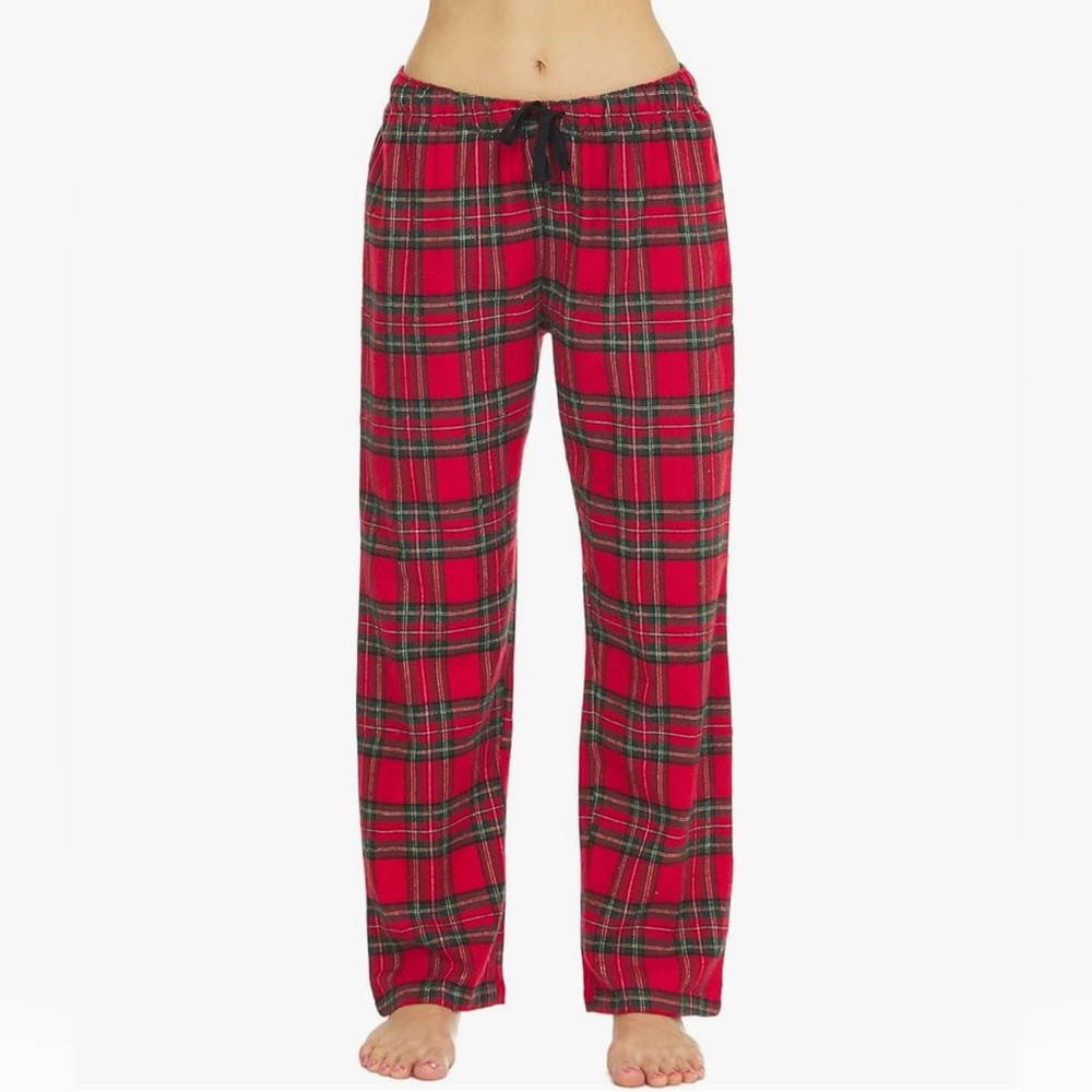 Joyspun pajama flannel pants for women Plaid Red Size M (8-10) New Without Tags